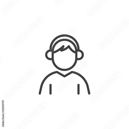 Listening music line icon