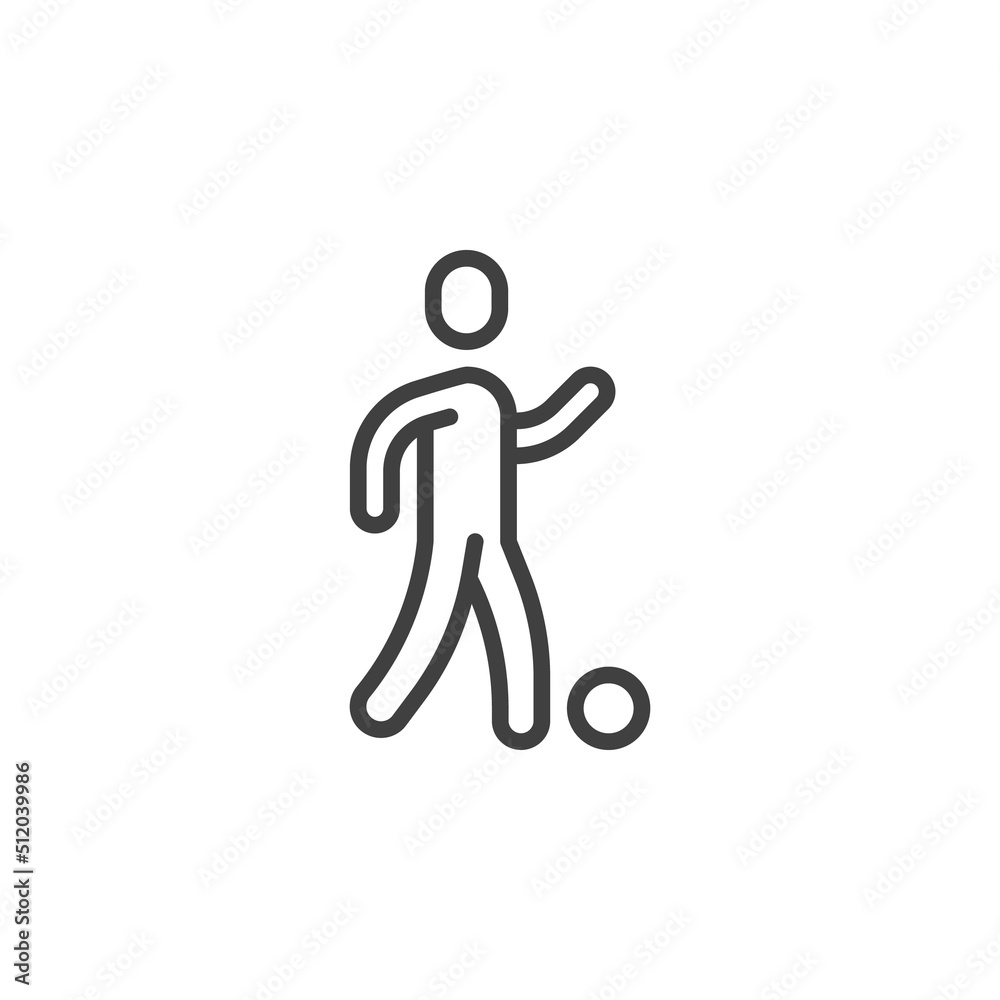 Obraz premium Playing soccer line icon