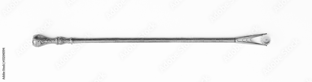 silver magic staff isolated on white background silver magic staff isolated on white background