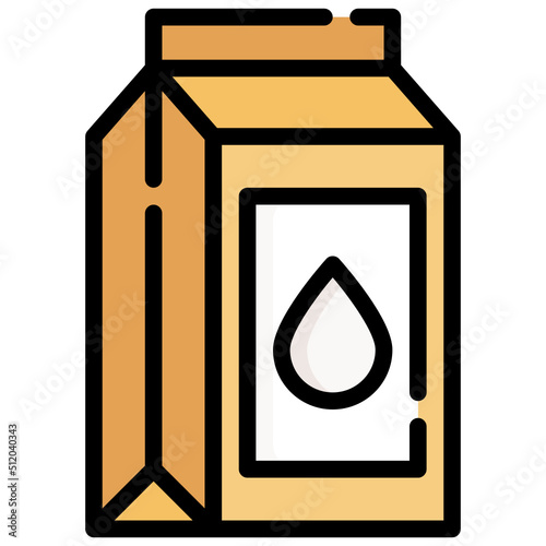 MILK BOX filled outline icon,linear,outline,graphic,illustration