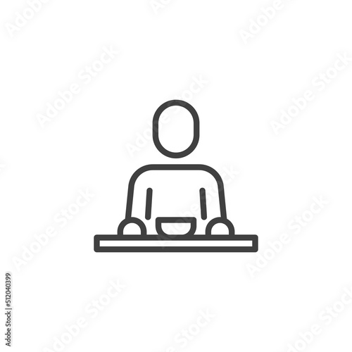Having breakfast line icon