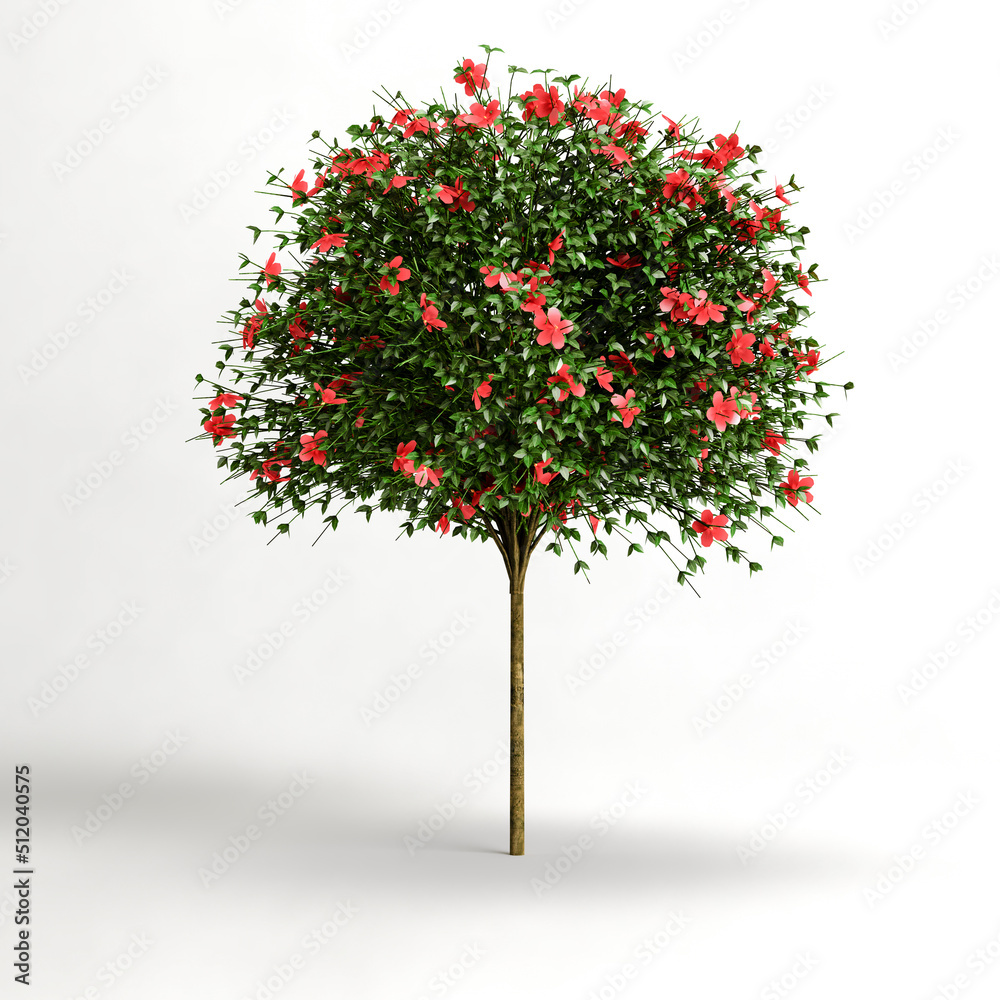 3d illustration of flowering shrubs