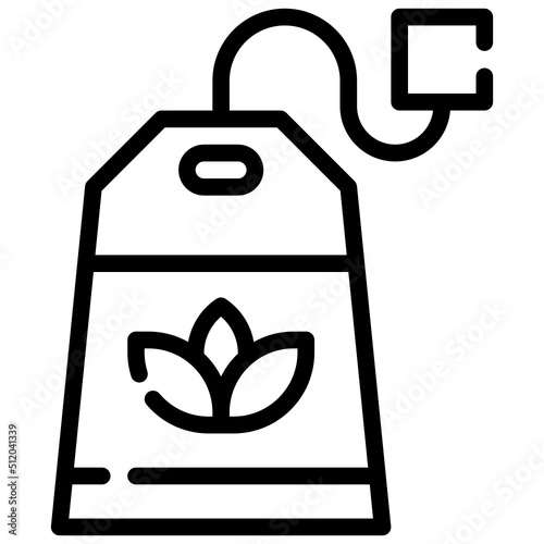 TEABAG line icon,linear,outline,graphic,illustration