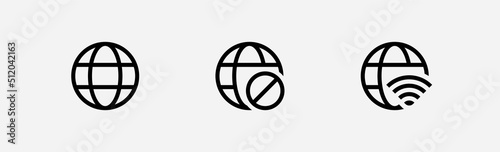 internet connection icons. no connection sign. connection flat symbol for apps and websites.