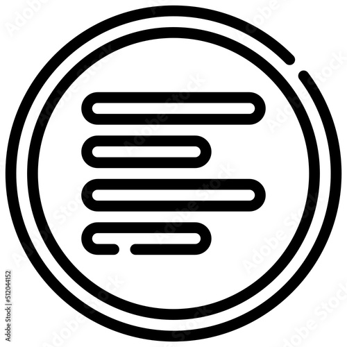 LEFT ALIGN line icon,linear,outline,graphic,illustration