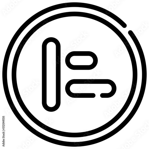 LEFT ALIGNMENT line icon,linear,outline,graphic,illustration
