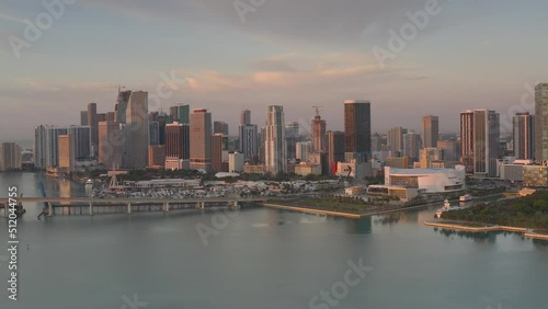Wallpaper Mural Downtown Miami By Air at sunrise Torontodigital.ca