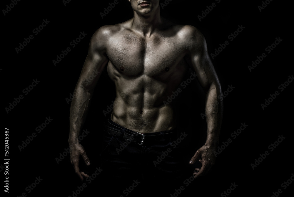 Sexy sport muscle fit guy stripped. Bare torso man, male abs and body. Naked Man. Nude male torso. Sexy body.