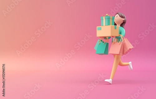Shopping Store 3D Concept. 3D render