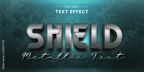 Editable 3D Metallic Text Effect. Iron Steel Theme photo