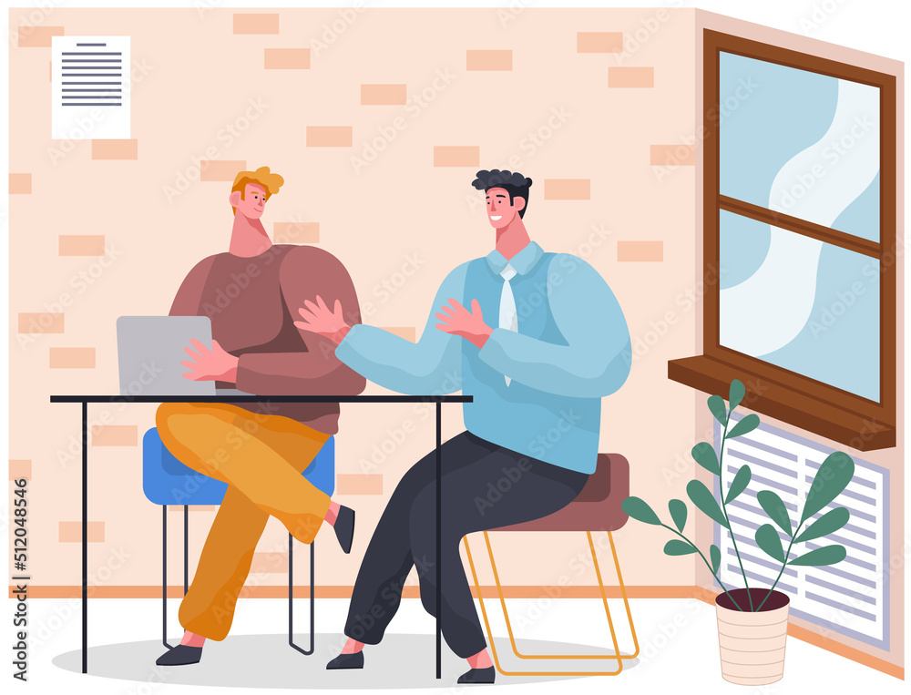 Fototapeta premium Office staff, work and communication. Head and subordinates. Various workers, managers team. Top managers employees of different levels. Office workers. Co-workers. Colleagues discuss project teamwork