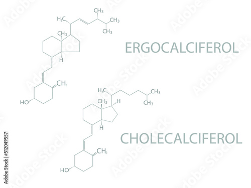  Ergocalciferol or cholecalciferol molecular skeletal chemical formula. 