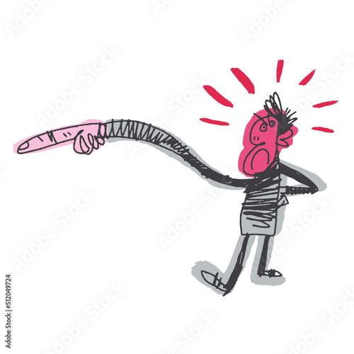 Angry comic character. Vector illustration