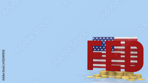 The red fed  and Usa flag for business concept 3d rendering