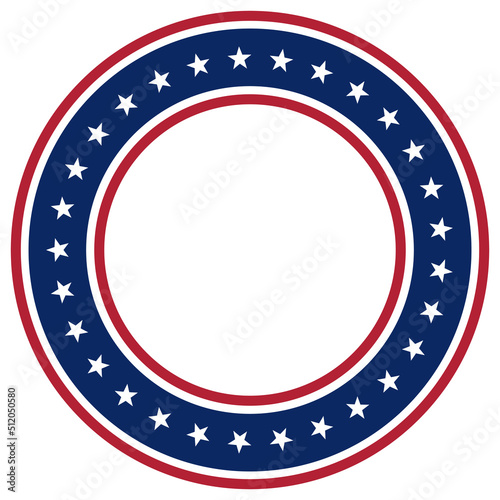 Round frame American flag. Independence day USA concept. Vector Illustration.