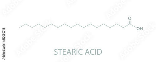 Stearic acid  molecular skeletal chemical formula.	