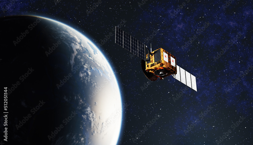 Space satellite near Earth Space satellite near Earth