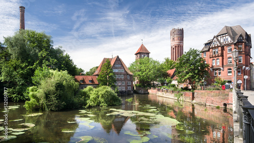 Lüneburg Bei der Ratsmühle im Sommer entzerrt photo