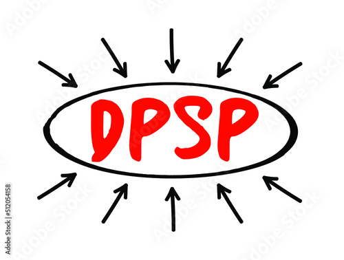 DPSP Deferred Profit Sharing Plan - registered plan that allows companies to share their profits with employees, acronym text concept with arrows