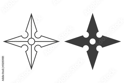 Shuriken star vector icon isolated on a white background.