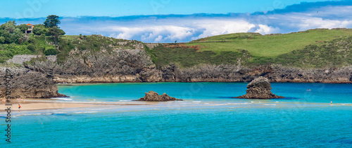 Coastline and Cliffs, Borizu Beach, Protrected Landscape of the Oriental Coast of Asturias, Celorio, Llanes, Asturias, Spain, Europe