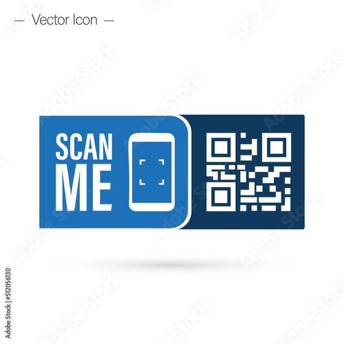 Qr code for payment. QR code for smartphone. Isolated vector illustration. Inscription scan me with smartphone icon
