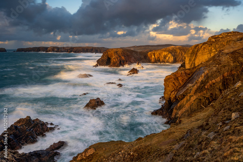 Rugged rocky coast of Mangersta, Mangersta Beach, Isle of Lewis and Harris, Outer Hebrides, Scotland photo