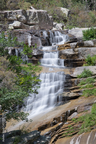 Waterfall on the Aitone River forming part of a series of falls at the Cascades d'Aitone, Evisa, Corse-du-Sud photo