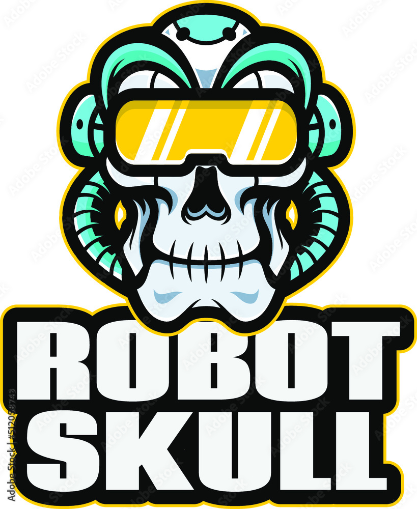 Logo robot skull illustrations