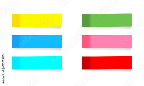Tab for books vector illustration. Yellow, blue, cyan, green, pink, red bookmark, sticker, sticky label. Note concept. Vector line icon for Business and Advertising