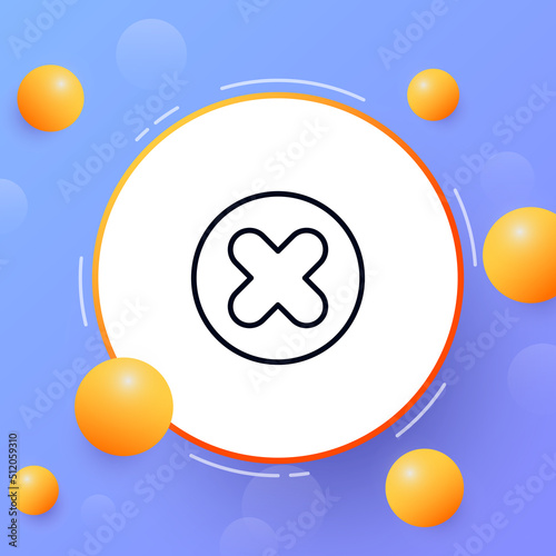 Cross line icon. Error, mistake, fault, flaw, fallacy, miscarriage, failing. Cancel, abolition, repeal, close. Reject concept. Vector line icon for Business and Advertising
