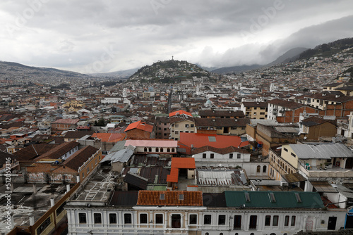City of Quito seen from the Basilica of the National Vow (Baslica del Voto Nacional), Quito, Ecuador photo