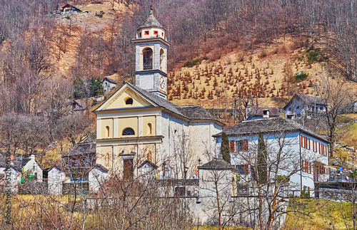 San Bernardo d'Aosta Church, Frasco, Valle Verzasca, Switzerland photo