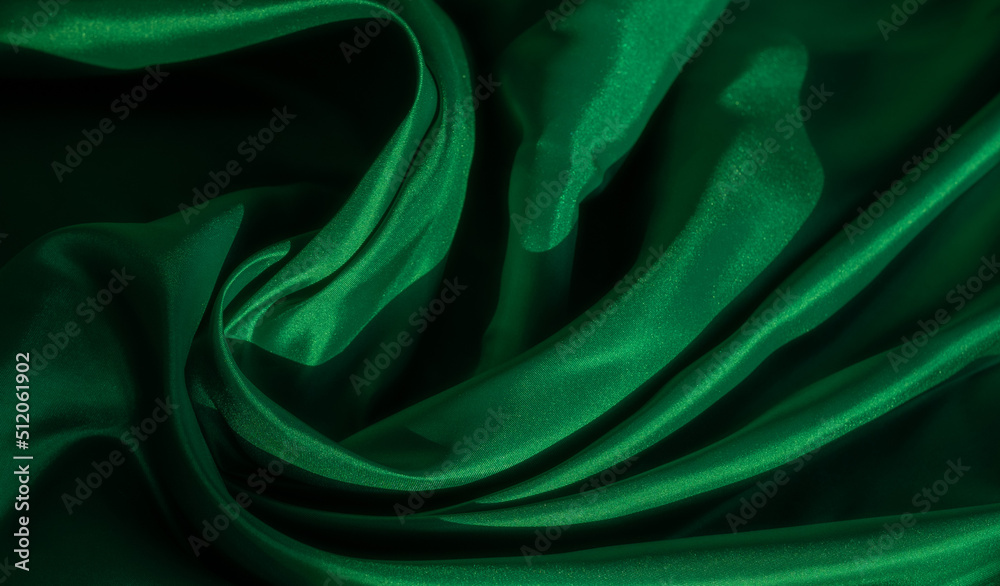Obraz premium soft focus of green fabric texture background, abstract, closeup texture of cloth