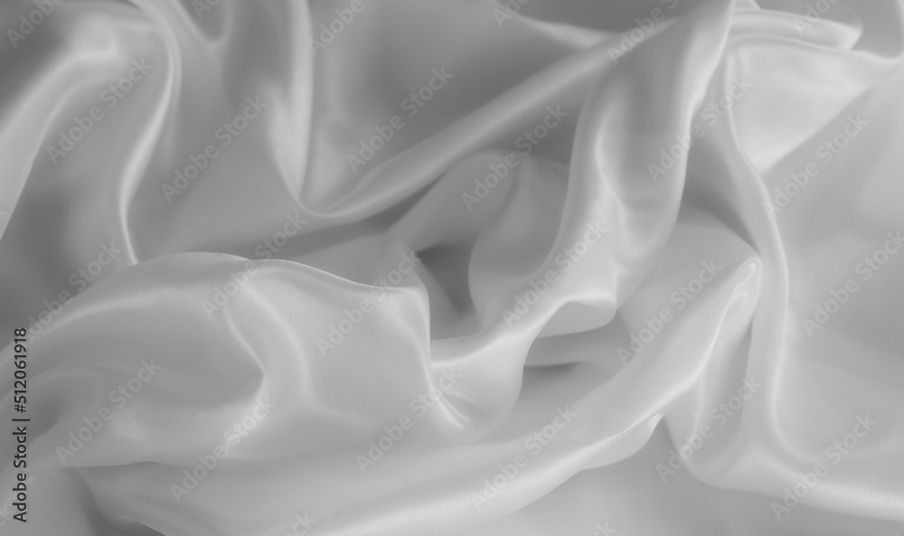 Obraz premium White cloth background abstract with soft waves, closeup texture of cloth
