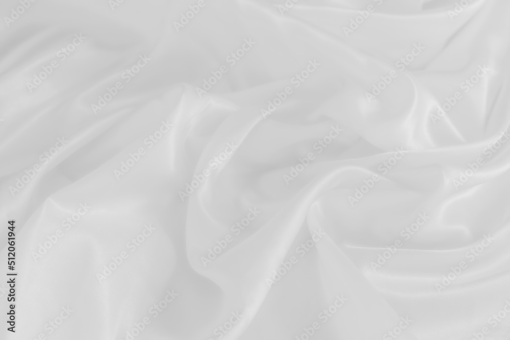 Obraz premium White cloth background abstract with soft waves, closeup texture of cloth