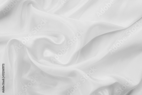 White cloth background abstract with soft waves  closeup texture of cloth