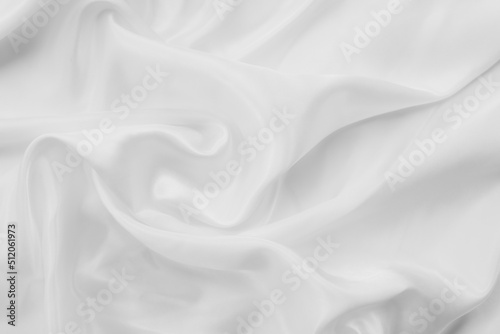 White cloth background abstract with soft waves, closeup texture of cloth