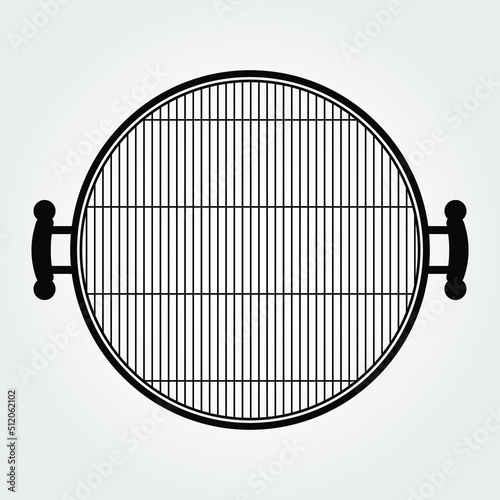 Barbecue Grill top view icon isolated on white background. Vector illustration