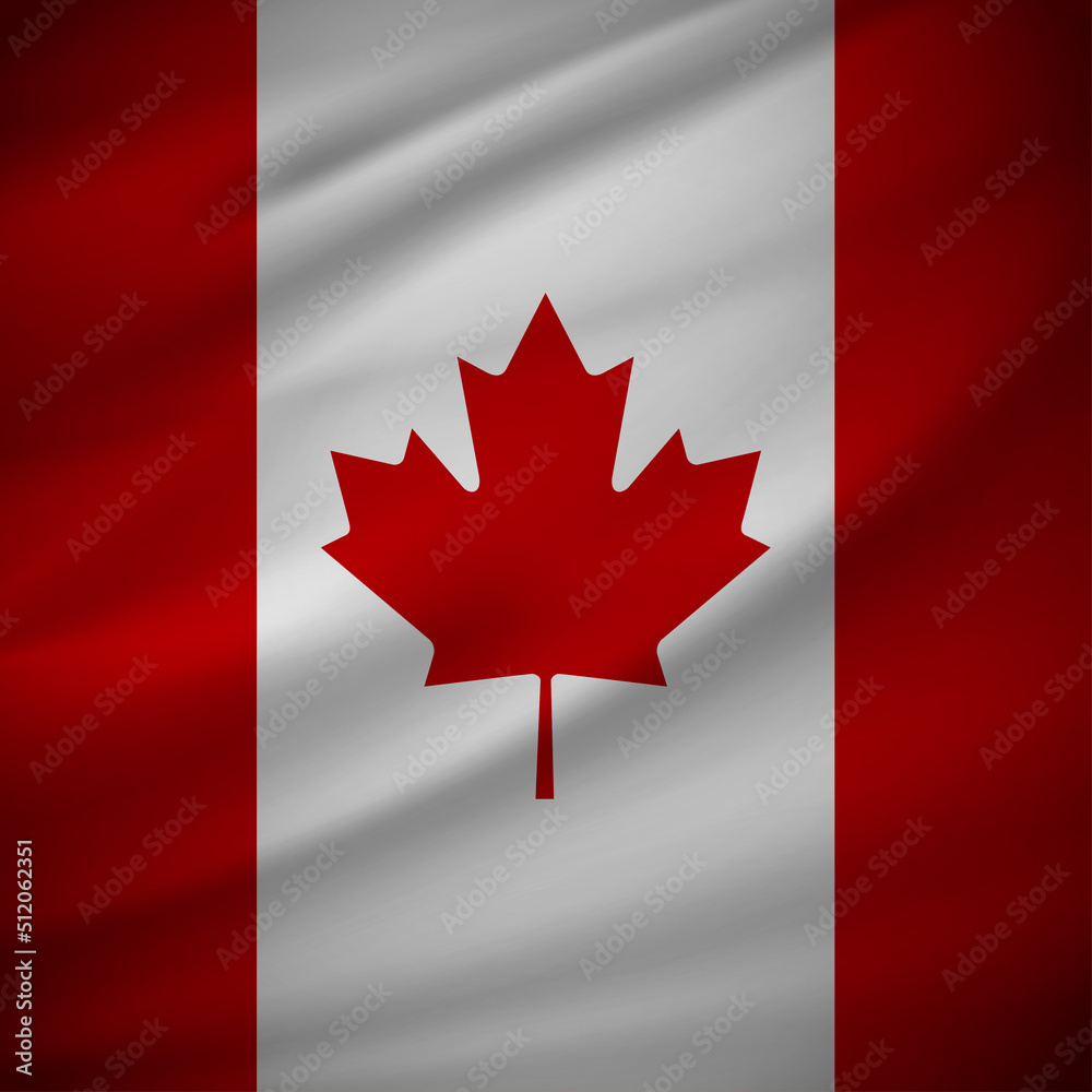 Realistic Wavy Canada flag background vector. Canada Independence Day Vector Illustration.