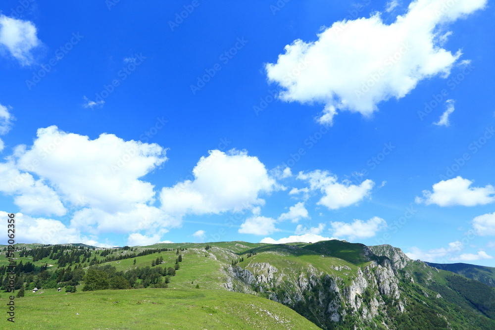 Nice weather and beautiful landscape on Vlasic mountain i Bosnia and Herzegovina near Travnik town