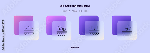 Scin protection set icon. Skin care cream, evaporation, wetting, dermis, sunscreen, pore cleaning, acne protection. Moisturizing the skin concept. Glassmorphism style. Vector line icon for Business