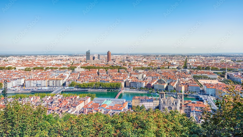 The city of Lyon in the daytime