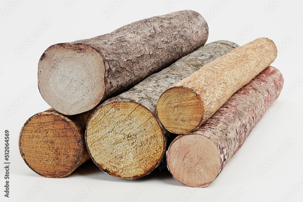 Realistic 3D Render of Tree Logs Realistic 3D Render of Tree Logs