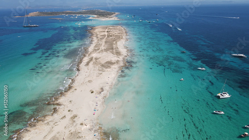 Aerial view of Formentera island in the Mediterranean Sea