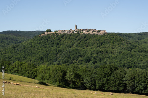 Vue panoramique sur le village de Puycelsi, Tarn photo