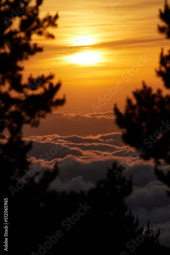 Sun above the clouds.
