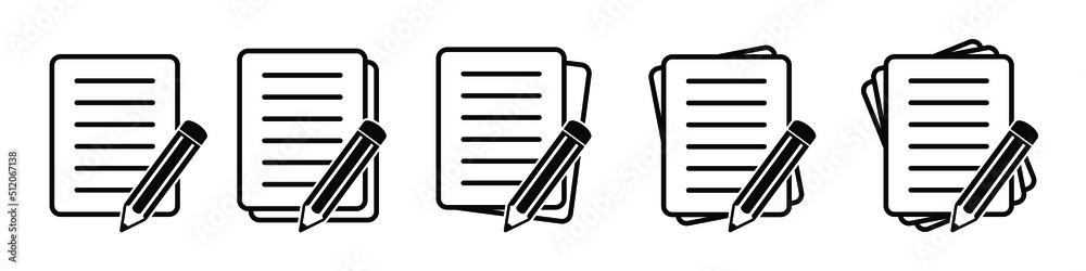 Document with pencil icon vector illustration. Test vector icon. Document with pencil icon vector illustration. Test vector icon.