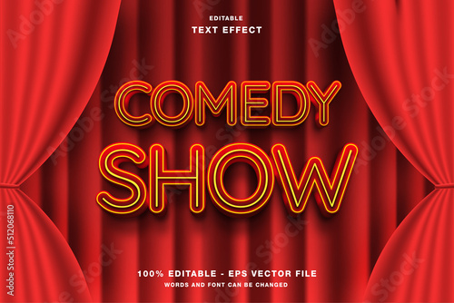 Comedy Show 3d wtih show background editable text effect