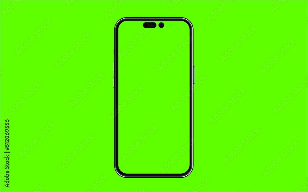 Phone Mockup  , new smartphone generation of pro to mini. Mock up screen on green and include Transparent Vector for web site design app 	